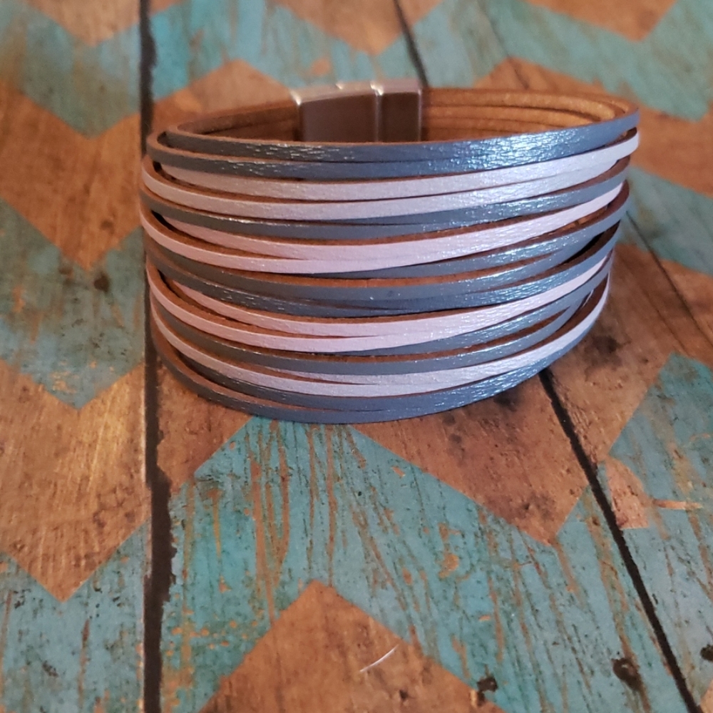 Leather strip bracelet